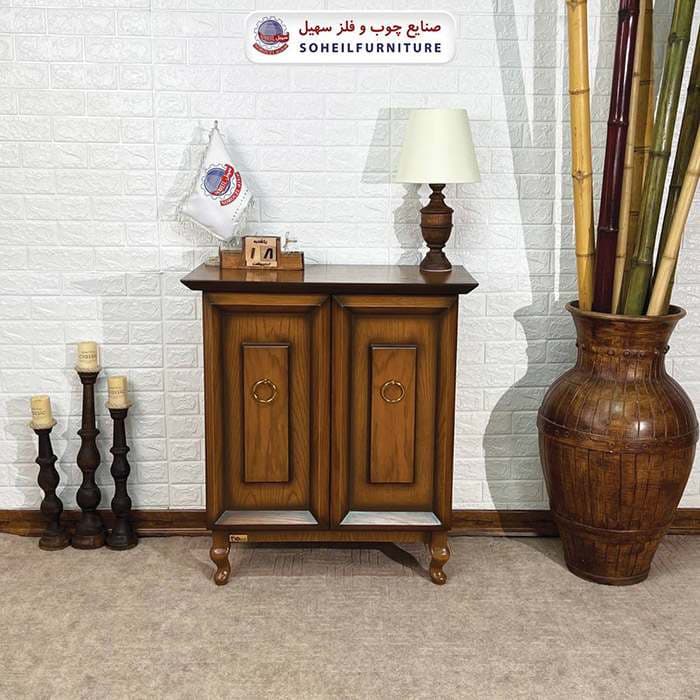 جاکفشی چوب و MDF مدل 136 سهیل (روکش طبیعی چوب بلوط) — تصویر ۲