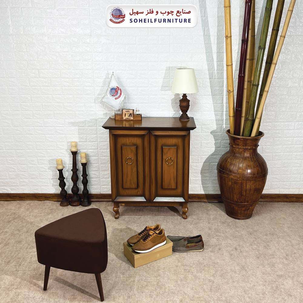 جاکفشی چوب و MDF مدل 136 سهیل (روکش طبیعی چوب بلوط) — تصویر ۴