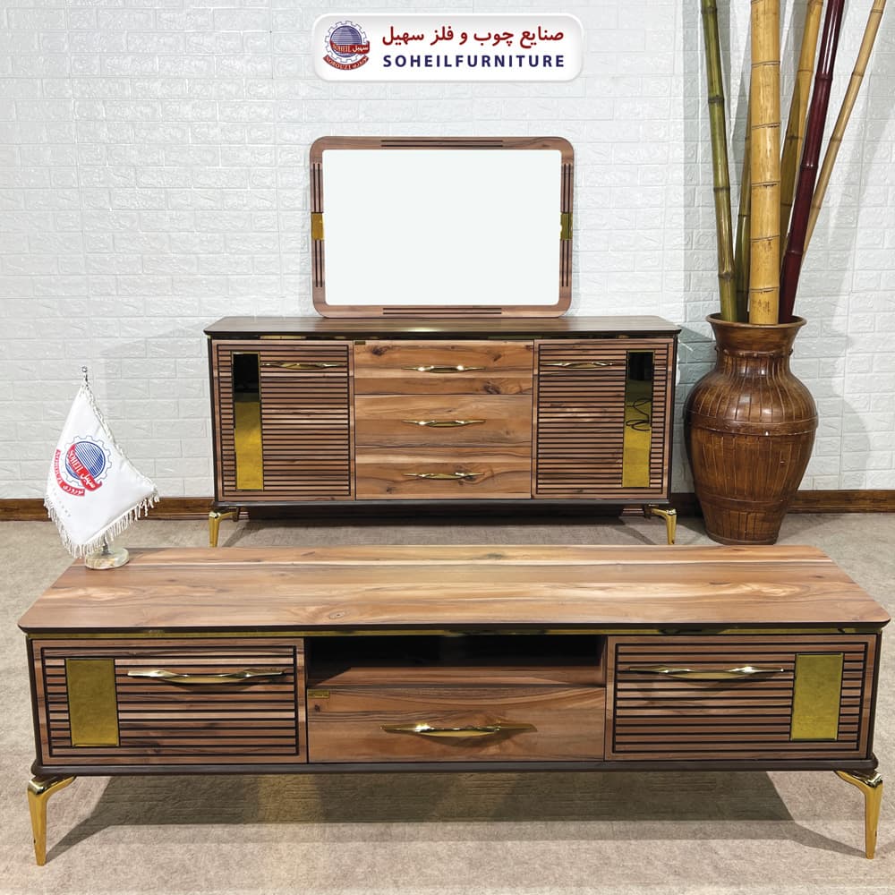 آینه کنسول چوبی مدرن مدل 0089 سهیل(روکش ضدآب و ضدخش وکیوم) — تصویر ۳