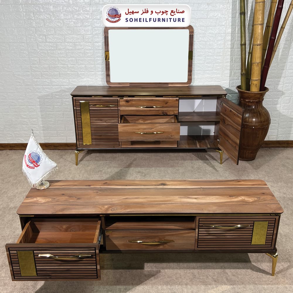 آینه کنسول چوبی مدرن مدل 0089 سهیل(روکش ضدآب و ضدخش وکیوم) — تصویر ۲