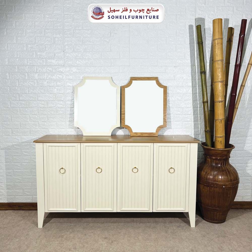 آینه کنسول چوبی مدرن مدل 141 سهیل(روکش طبیعی چوب بلوط)