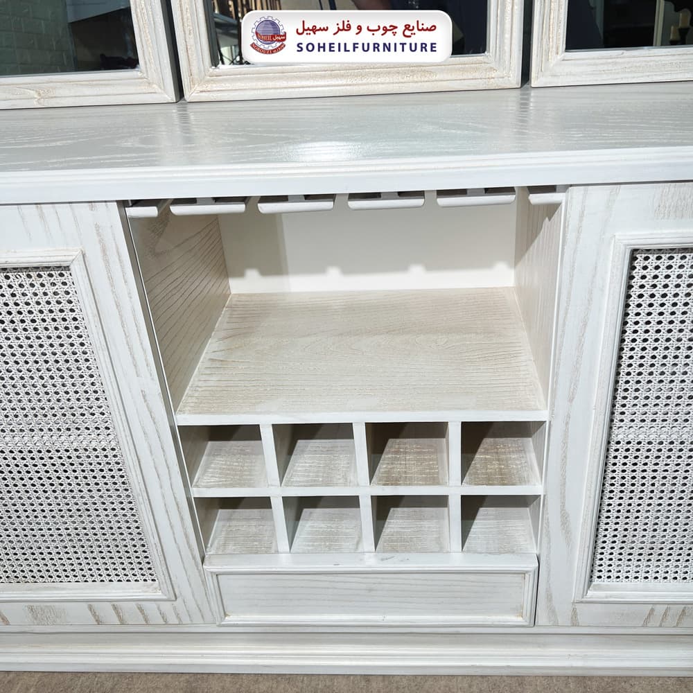 آینه کنسول حصیری چوبی مدرن مدل 142 سهیل(روکش طبیعی چوب بلوط) — تصویر ۸