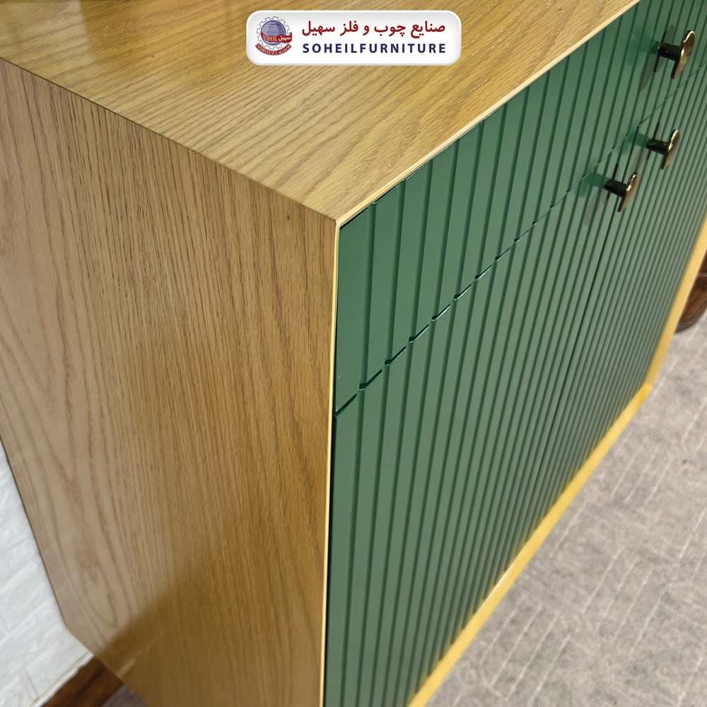جاکفشی چوب و MDF کشو دار مدل 104 سهیل (روکش طبیعی چوب بلوط) — تصویر ۴