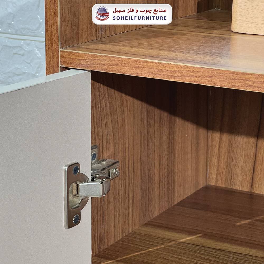جاکفشی دودرب مدرن تمام ام دی اف MDF مدل اریب سهیل( جاکفشی طوسی کرم) — تصویر ۶