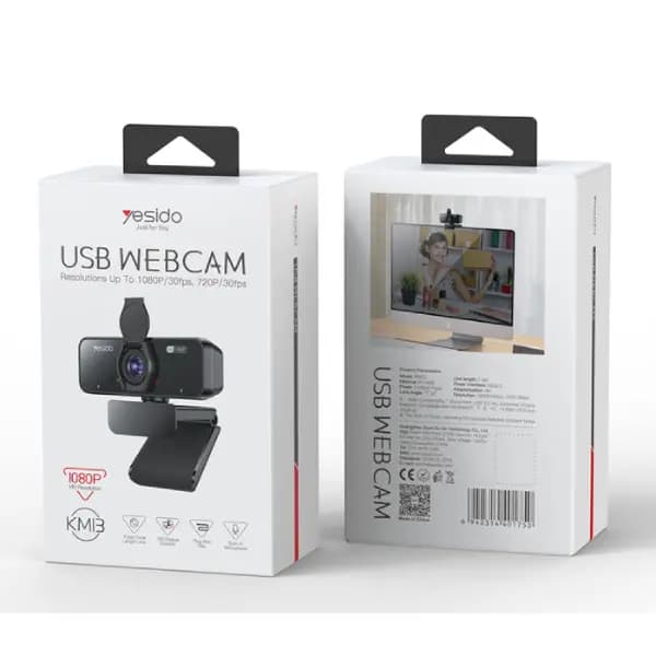 وب کم با قابلیت چرخش ۳۶۰ درجه یسیدو مدل Yesido KM13 1080P — تصویر ۴