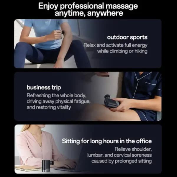 ماساژور تفنگی قابل حمل یسیدو مدل Yesido MG61 Mini Portable Massage Gun — تصویر ۳