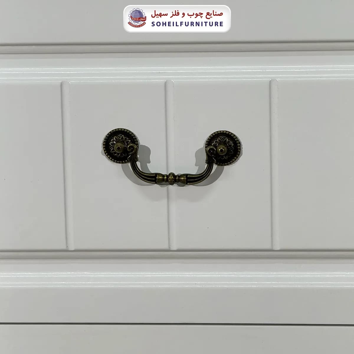 جاکفشی چوب و MDF مدل 140 سهیل (جاکفشی سفید خودرنگ روکش طبیعی چوب بلوط) — تصویر ۵