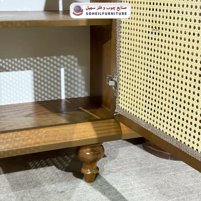 آینه کنسول حصیری چوبی مدرن مدل 134 سهیل(روکش طبیعی چوب بلوط) — تصویر ۴