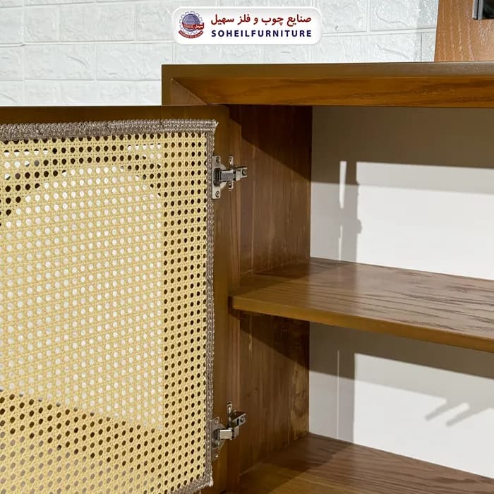 آینه کنسول حصیری چوبی مدرن مدل 134 سهیل(روکش طبیعی چوب بلوط) — تصویر ۵
