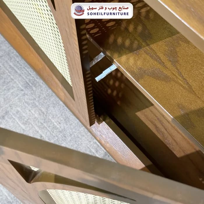 آینه کنسول حصیری چوبی مدرن مدل 134 سهیل(روکش طبیعی چوب بلوط) — تصویر ۳