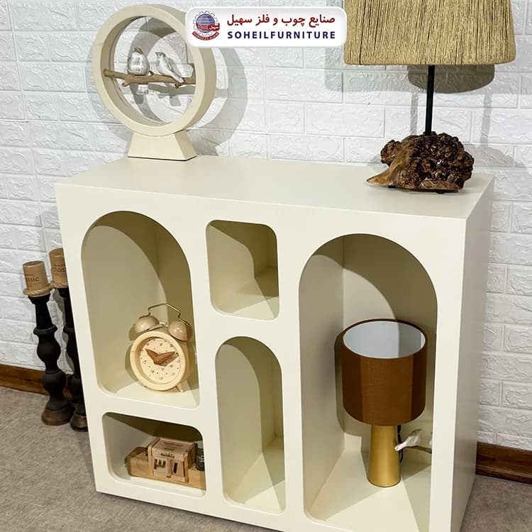 میز کنسول مینیمال کرم رنگ سهیل — تصویر ۳