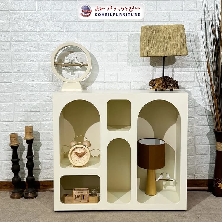 میز کنسول مینیمال کرم رنگ سهیل — تصویر ۲