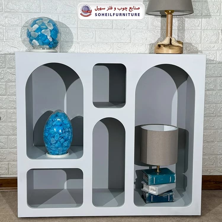 میز کنسول مینیمال طوسی رنگ سهیل — تصویر ۳