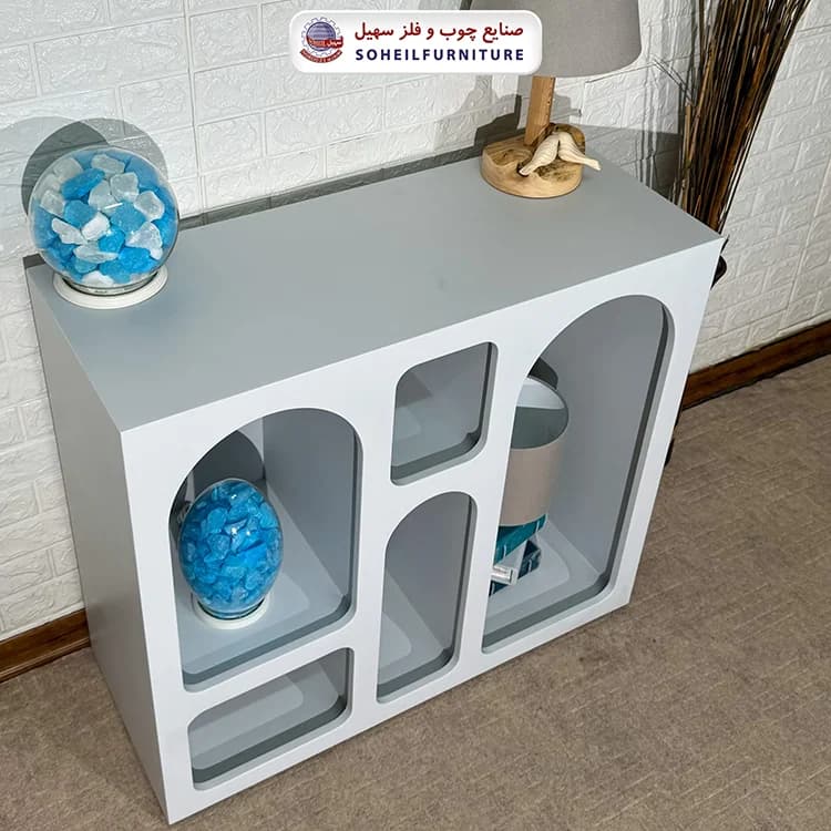 میز کنسول مینیمال طوسی رنگ سهیل — تصویر ۴