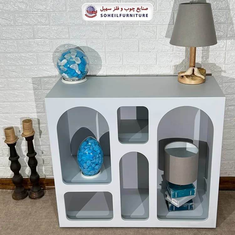میز کنسول مینیمال طوسی رنگ سهیل — تصویر ۲