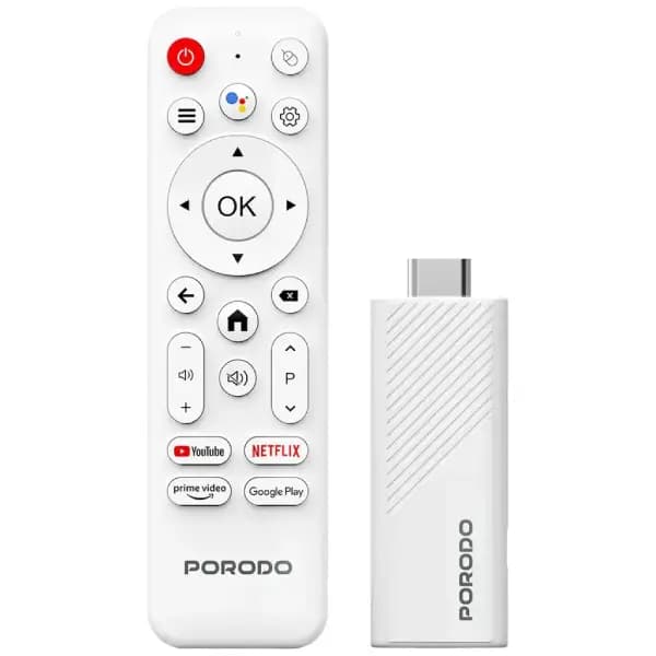 اندروید باکس 4K اندرویدی با دستیار گوگل و کنترل صوتی پرودو مدل Porodo 4K Android Smart Streaming TV Stick — تصویر ۲
