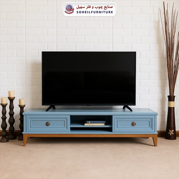 میز تلویزیون 137 سهیل (روکش طبیعی چوب بلوط)