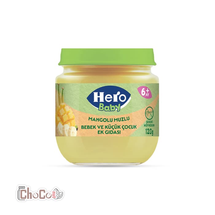 پوره میوه هیرو طعم انبه و موز +6ماه | Hero baby