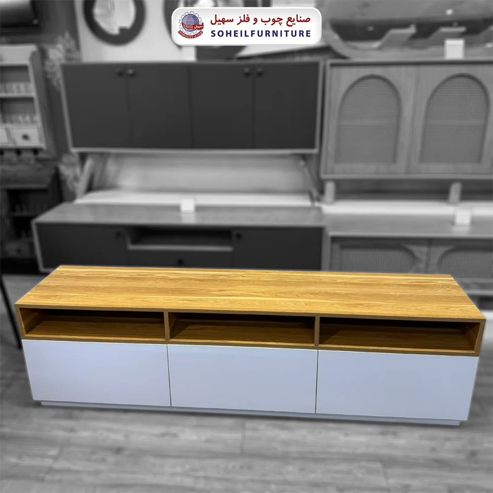 میز تلویزیون پینترستی ۳ کشو — تصویر ۲