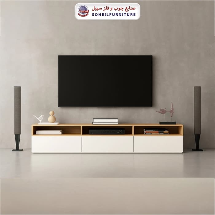میز تلویزیون پینترستی ۳ کشو