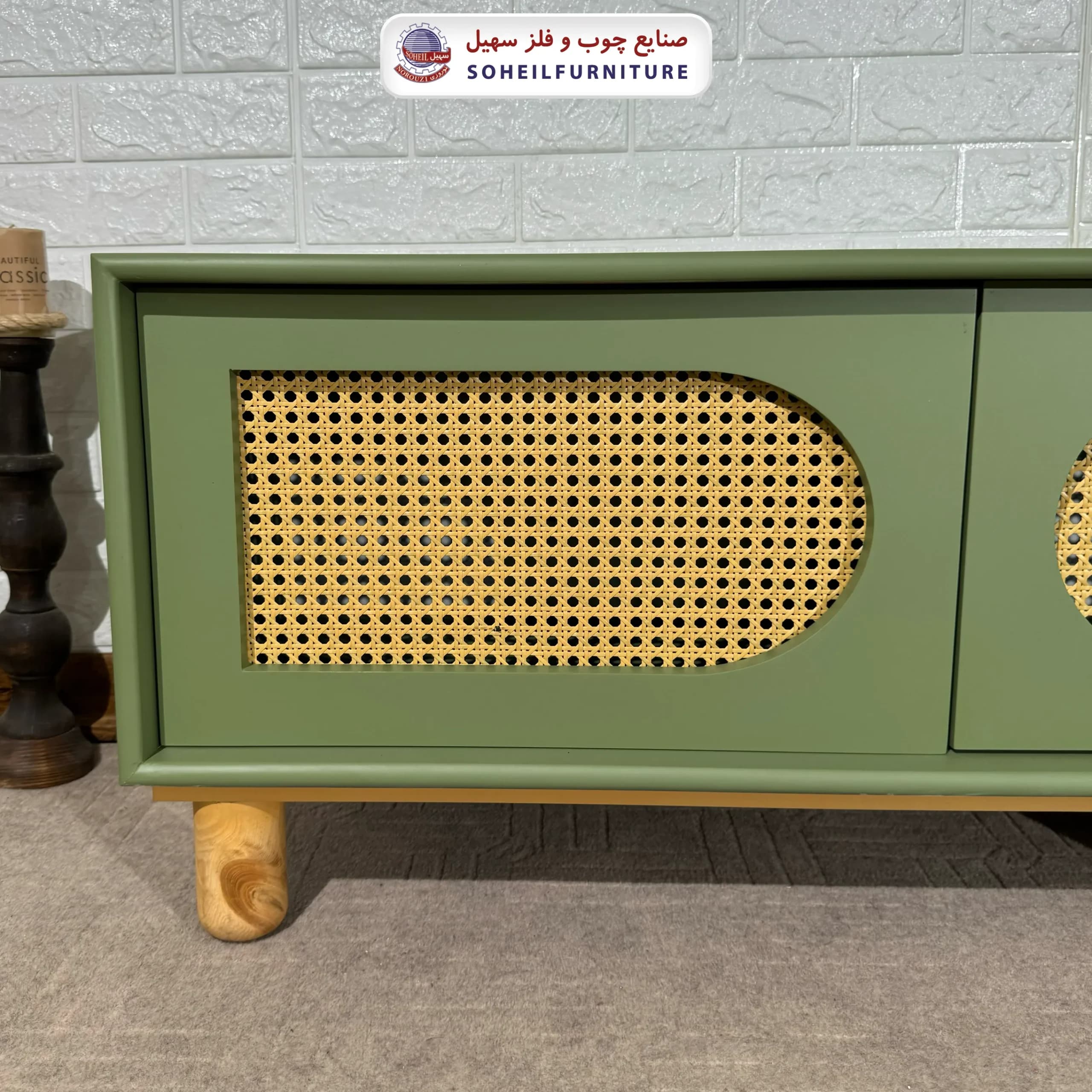 میز تلویزیون 146 سهیل روکش چوب طبیعی بلوط — تصویر ۵