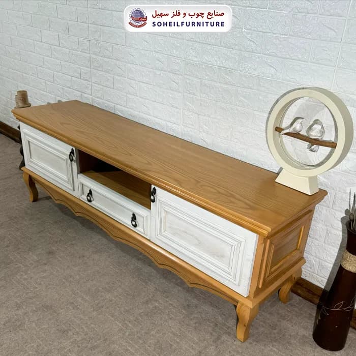 میز تلویزیون 139 سهیل (روکش طبیعی چوب بلوط) — تصویر ۳