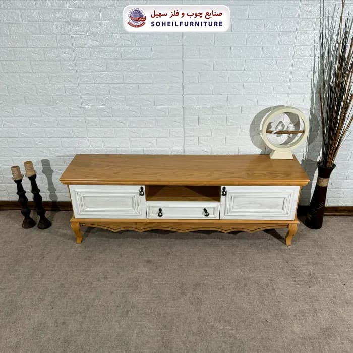 میز تلویزیون 139 سهیل (روکش طبیعی چوب بلوط) — تصویر ۲