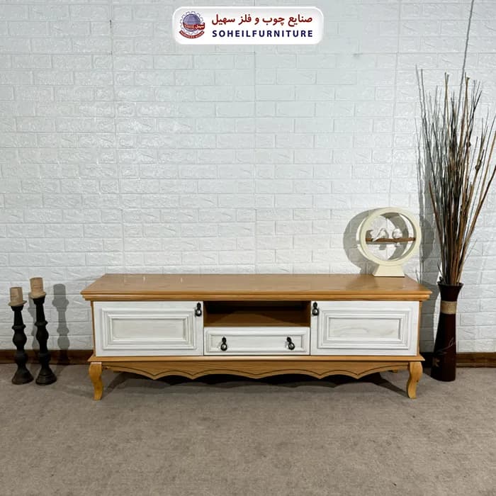 میز تلویزیون 139 سهیل (روکش طبیعی چوب بلوط)