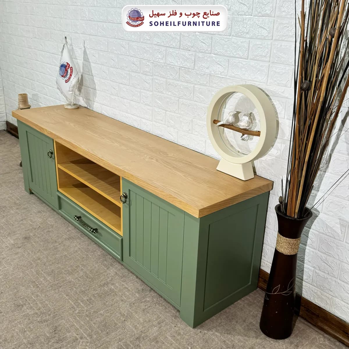 میز تلویزیون 144 سهیل (روکش طبیعی چوب بلوط) — تصویر ۶
