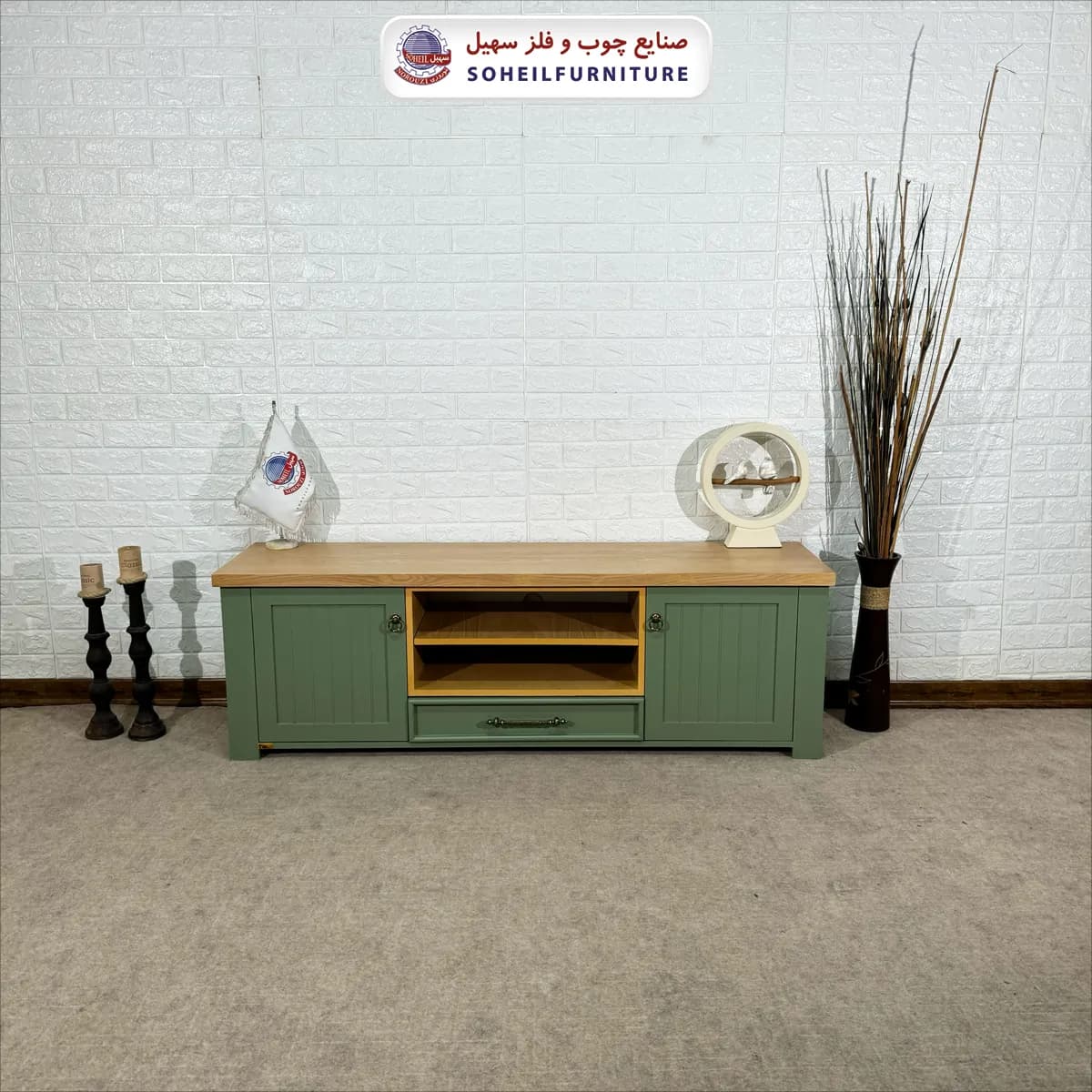 میز تلویزیون 144 سهیل (روکش طبیعی چوب بلوط) — تصویر ۵