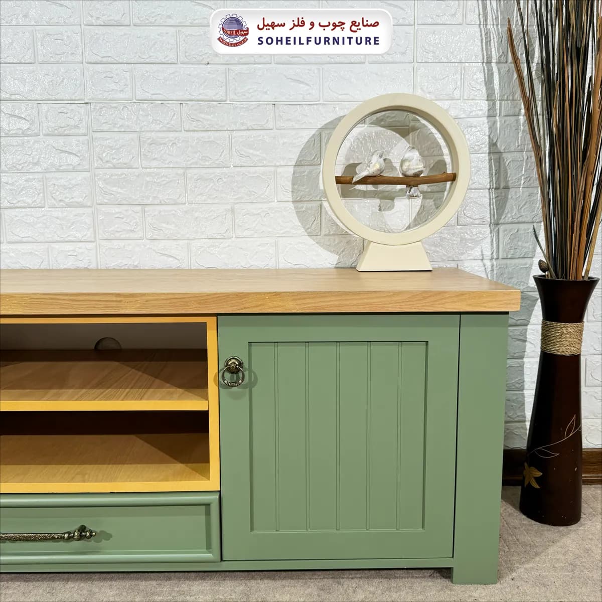 میز تلویزیون 144 سهیل (روکش طبیعی چوب بلوط) — تصویر ۷
