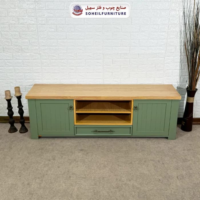 میز تلویزیون 144 سهیل (روکش طبیعی چوب بلوط) — تصویر ۲