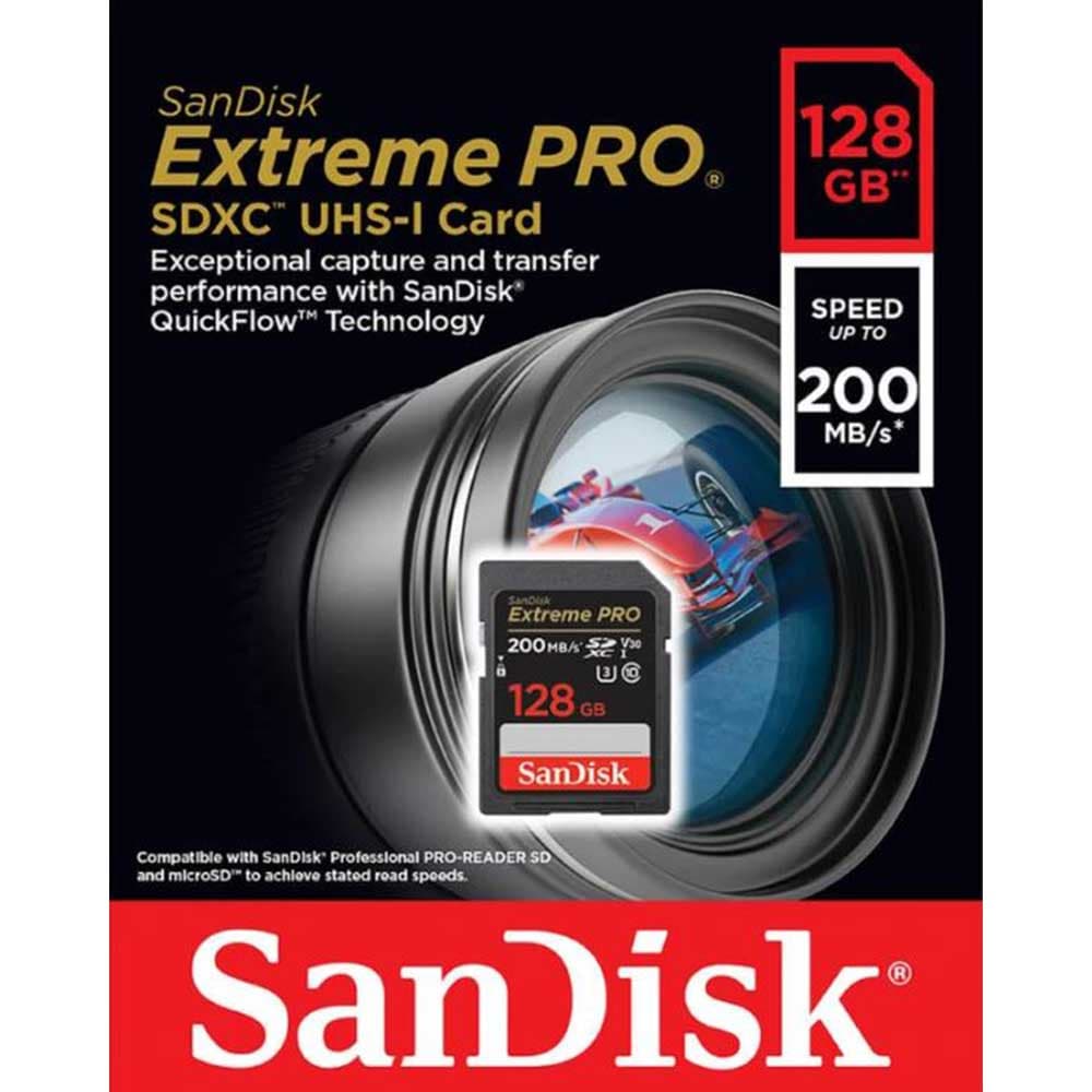 کارت حافظه SDXC سن دیسک Extreme Pro V30 ظرفیت 128GB — تصویر ۳
