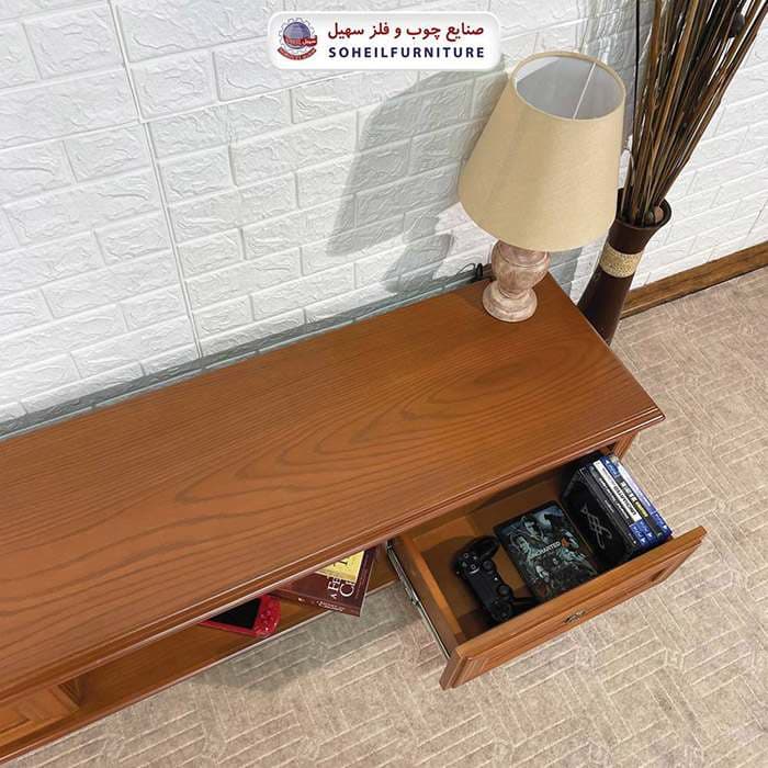 میز تلویزیون 132 سهیل (روکش طبیعی چوب بلوط) — تصویر ۸