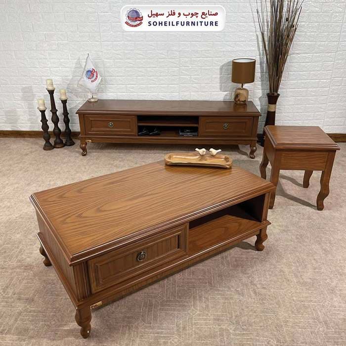 میز تلویزیون 132 سهیل (روکش طبیعی چوب بلوط) — تصویر ۳