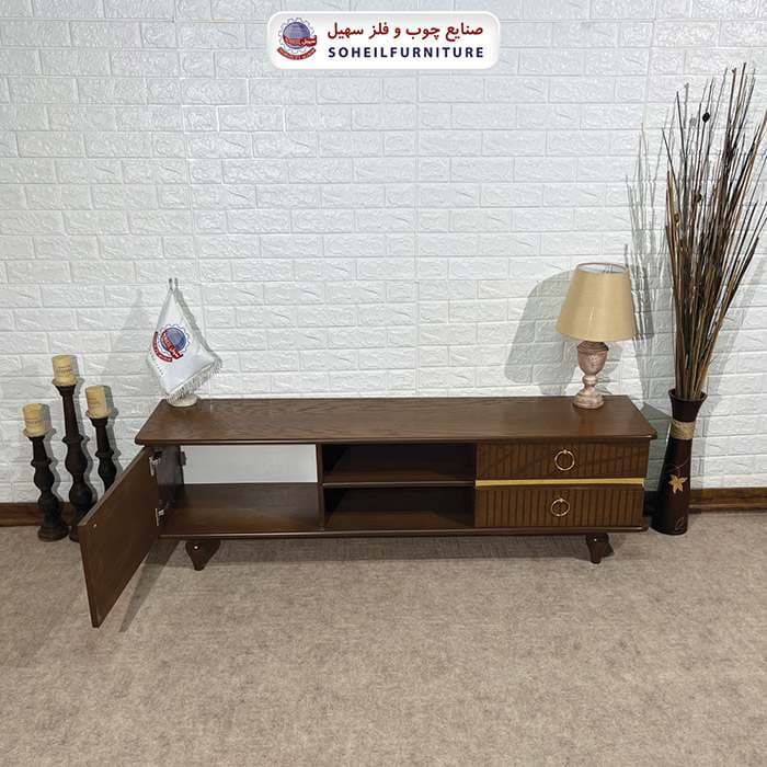میز تلویزیون 101 سهیل (روکش طبیعی چوب بلوط) — تصویر ۳