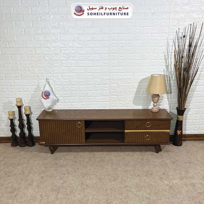 میز تلویزیون 101 سهیل (روکش طبیعی چوب بلوط)