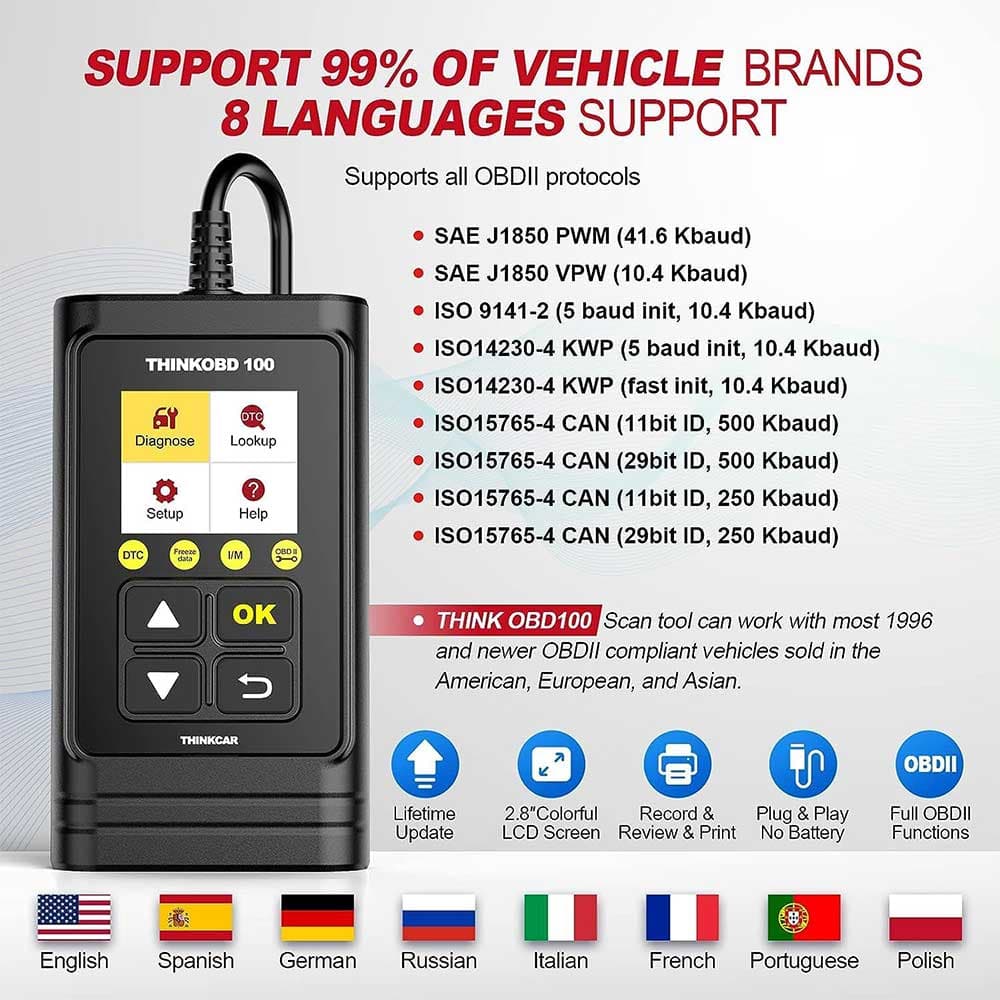 دستگاه دیاگ خودرو THINKCAR مدل THINKOBD 100 OBD2 — تصویر ۳