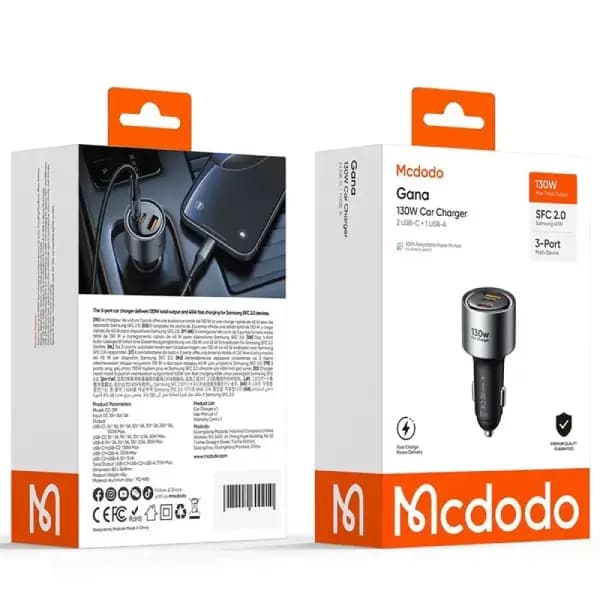 شارژر فندکی 130 وات مک دودو مدل Mcdodo CC‑3190 Gana Serisi 130W 2C1A — تصویر ۴
