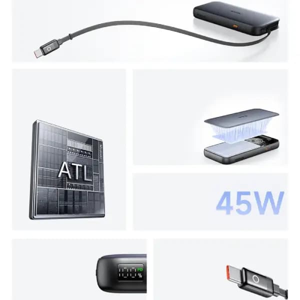 پاوربانک 10000 هزار 45 وات بیسوس مدل Mcdodo MC-5920 10000mAh 45W LED — تصویر ۸