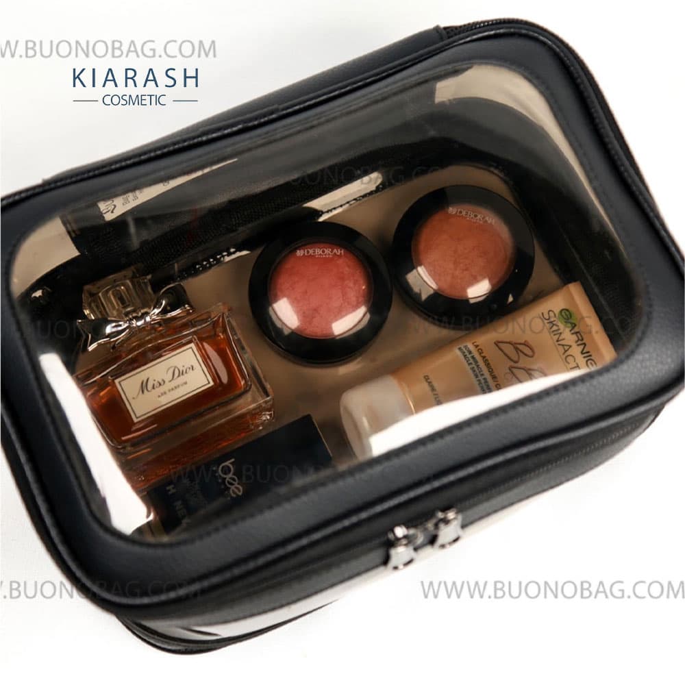 کیف آرایشی بونو مدل شفاف چرمی کد9030 — تصویر ۳