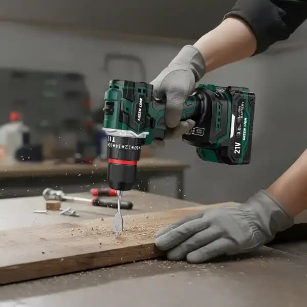 دریل چکشی شارژی گرین لاین مدل Green Lion GD-12 Edge Pro Cordless Hammer Drill — تصویر ۳