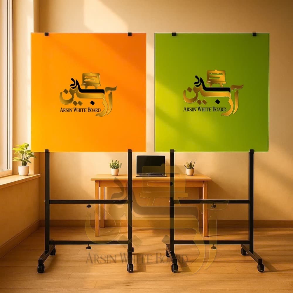 تخته وایت برد شیشه ای پرتابل چرخدار (تنوع بالا) — تصویر ۷