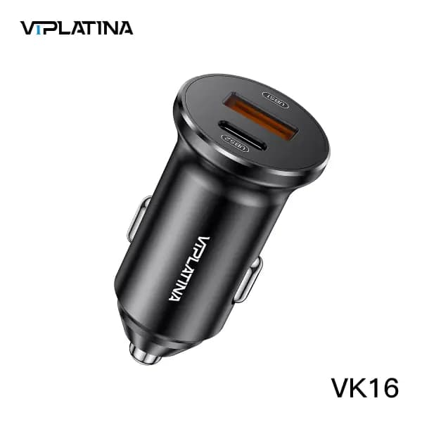 شارژر فندکی فست‌شارژ ۶۰ وات وی آی پلاتینا مدل VIPLATINA VK16
