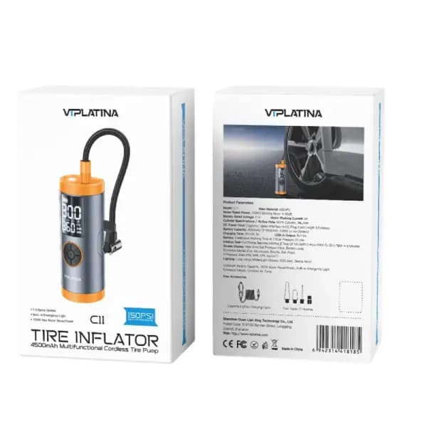 پمپ باد و کمپرسور شارژی هوشمند خودرو وی آی پلاتینا مدل VIPLATINA C11 — تصویر ۲