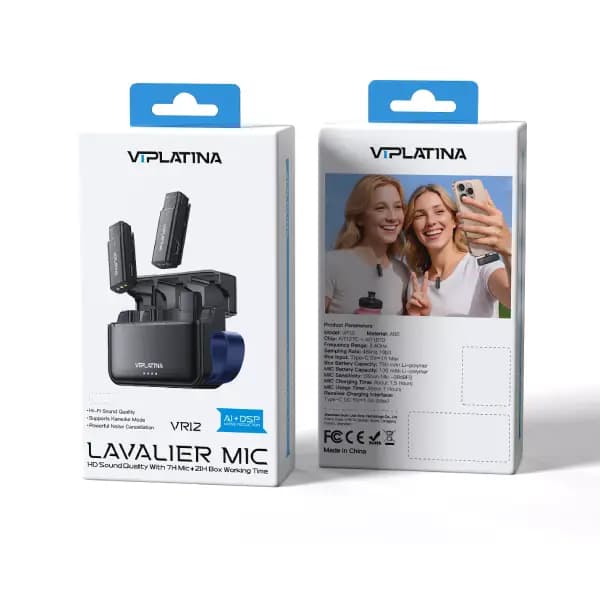میکروفون یقهای بیسیم وی آی پلاتینا مدل VIPLATINA VR12C lavalier microphone-TC interface — تصویر ۲