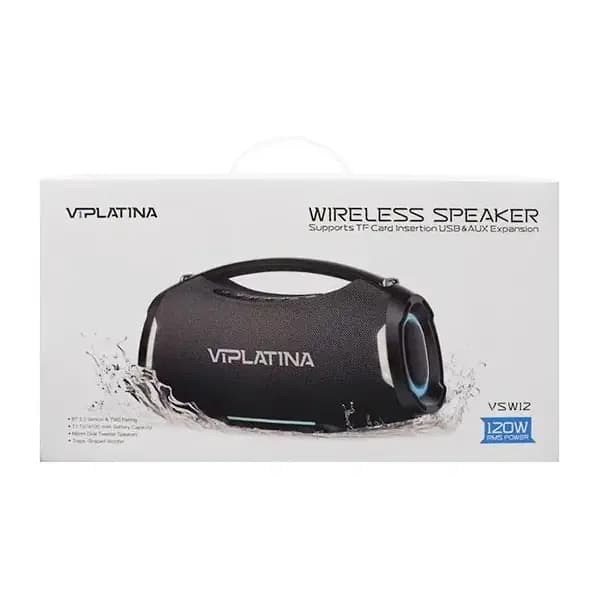 اسپیکر بلوتوثی قابل حمل 120 وات وی آی پلاتینا مدل VIPLATINA VSW12 — تصویر ۲