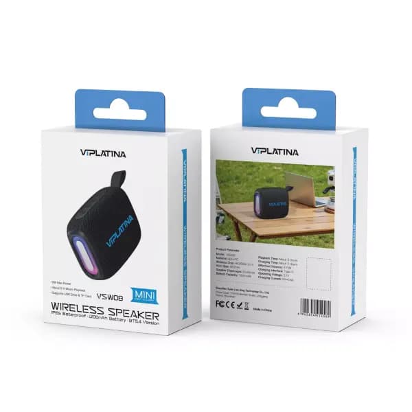 مینی اسپیکر بلوتوثی قابل حمل وی آی پلاتینا مدل VIPLATINA VSW08 — تصویر ۲
