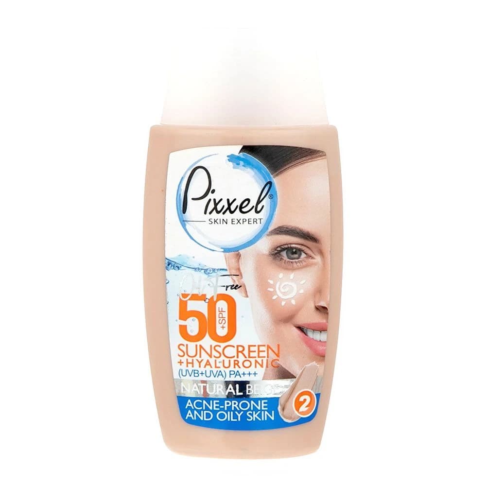 کرم ضدآفتاب پیکسل Pixxel رنگ بژ طبیعی مناسب پوست جوشدار و چرب Pixxel