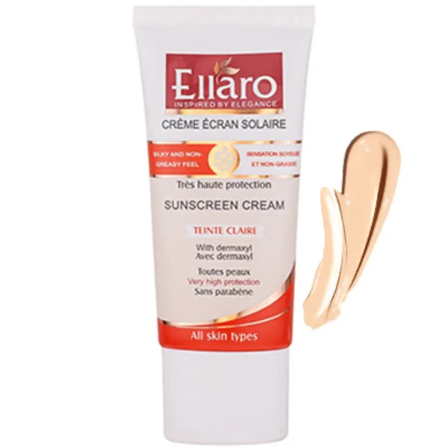 کرم ضد آفتاب رنگی انواع پوست SPF50 الارو 50ml (بژ روشن) Ellaro
